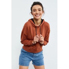 Tommy Life 97115 Tarçın Kadın Uzun Kol Rahat Form Kapüşonlu Kadın Sweatshirt