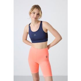 Tommy Life 97121 Çapraz Sırt Detaylı Slim Fit U Yaka Pedli İndigo Kadın Spor Büstiyer