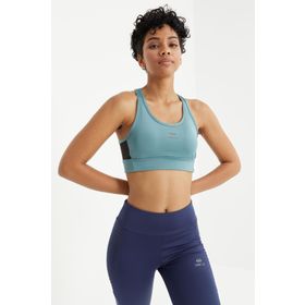Tommy Life 97121 Mint Yeşili Çapraz Sırt Detaylı Slim Fit U Yaka Pedli Kadın Spor Büstiyer