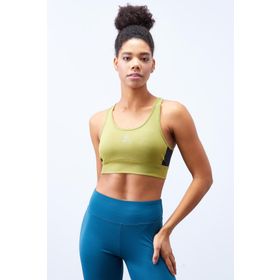 Tommy Life 97121 Sırt Detaylı Slim Fit U Yaka Pedli Spor Yeşil Kadın Büstiyer