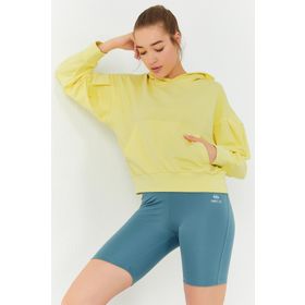 Tommy Life 97156 Limon Kadın Balon Kol Oversize Kapüşonlu Sweatshirt