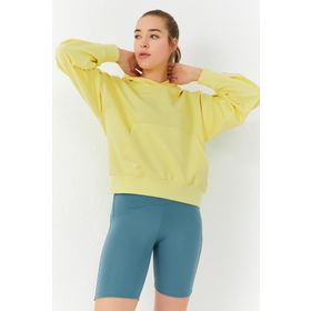 Tommy Life 97156 Limon Kadın Balon Kol Oversize Kapüşonlu Sweatshirt