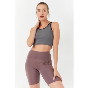Tommy Life 97162 Basic Sıfır Kol Dar Kalıp U Yaka Çağla Yeşili Kadın Crop Top