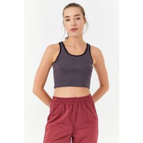 Tommy Life 97162 Basic Sıfır Kol Dar Kalıp U Yaka Mor Kadın Crop Top