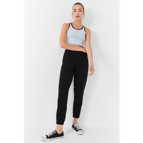 Tommy Life 97162 Taş Kadın Basic Sıfır Kol Dar Kalıp U Yaka Crop Top Atlet