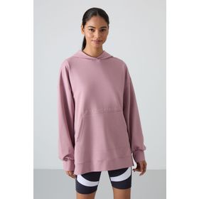 Tommy Life 97163 Gül Kurusu Kadın Balon Kol Yazı Nakışlı Oversize Tunik Sweatshirt