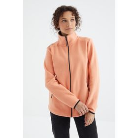 Tommy Life 97173 Kavun İçi Dik Yaka Fermuarlı Rahat Form Kadın Polar Sweatshirt