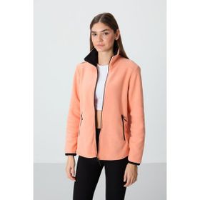 Tommy Life 97173 Mint Yeşili Kadın Dik Yaka Fermuarlı Rahat Form Polar Sweatshirt