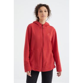 Tommy Life 97233 Fiesta Kapüşonlu Fermuarlı Rahat Form Kadın Polar Sweatshirt