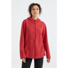 Tommy Life 97233 Fiesta Kapüşonlu Fermuarlı Rahat Form Kadın Polar Sweatshirt