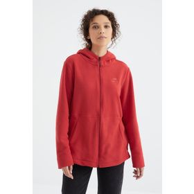 Tommy Life 97233 Fiesta Kapüşonlu Fermuarlı Rahat Form Kadın Polar Sweatshirt