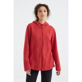 Tommy Life 97233 Fiesta Kapüşonlu Fermuarlı Rahat Form Kadın Polar Sweatshirt
