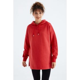 Tommy Life 97242 Fiesta Reglan Kol Basic Kapüşonlu Oversize Kadın Tunik