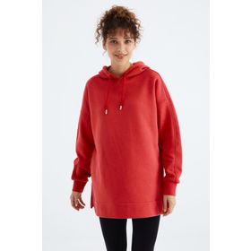 Tommy Life 97242 Fiesta Reglan Kol Basic Kapüşonlu Oversize Kadın Tunik