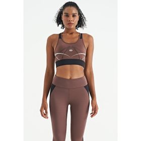 Tommy Life 97252 Antrasit Ön Arka Baskı Detaylı U Yaka Dar Kalıp Spor Kadın Büstiyer