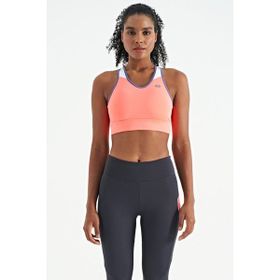 Tommy Life 97253 Neon Pembe Renk Bloklu Sırt Baskı Detaylı Dar Kalıp Kadın Büstiyer