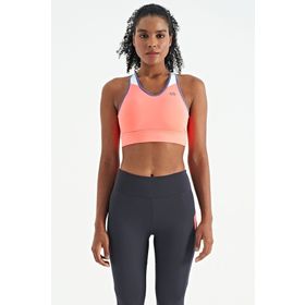 Tommy Life 97253 Neon Pembe Renk Bloklu Sırt Baskı Detaylı Dar Kalıp Kadın Büstiyer