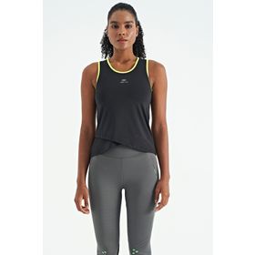 Tommy Life 97255 Siyah Logo Baskılı Biye Şeritli Standart Kalıp Kadın Spor Atlet