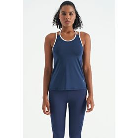 Tommy Life 97258 İndigo Çift Askılı Sırt Detaylı Standart Kalıp Kadın Spor Atlet