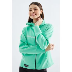 Tommy Life 97277 Su Yeşili Kapüşonlu Fermuarlı Kadın Sweatshirt