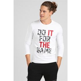 Tommy Life Beyaz Erkek Bisiklet Yaka Baskılı Sweatshirt