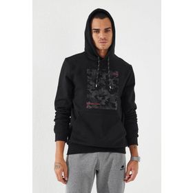 Tommy Life Siyah Erkek Baskılı Sweatshirt