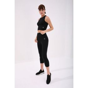 Tommy Life T10BY-93097_01 Siyah Kadın Yüksek Bel Slim Fit Dar Paça Kapri Tayt