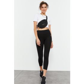 Tommy Life T10BY-93097_01 Siyah Kadın Yüksek Bel Slim Fit Dar Paça Kapri Tayt