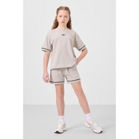 Tommy Life T17KG-75183 Bej Taş Pamuklu Yumuşak Dokulu Standart Fit Basic Kız Çocuk Şort