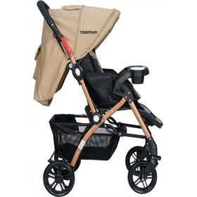 Tommybaby Bej Eagle Gold Alüminyum Lüx Çift Yön Bebek Arabası