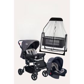 Tommybaby Luna 4 Adet Beşik Antrasit Bebek Arabası Puset Yağmurluğu