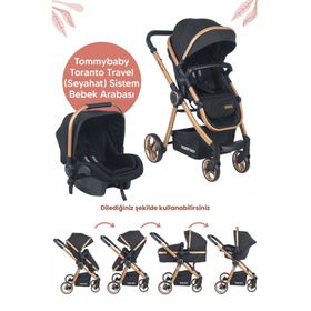 Tommybaby Toranto TB-12 Siyah Travel Sistem Seyahat Bebek Arabası