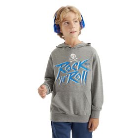 Tommylife 11002 Siyah Yazı Baskılı Kanguru Cepli Kapüşonlu Standart Kalıp Erkek Çocuk Sweatshirt