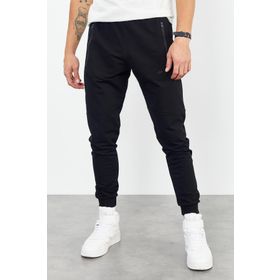Tommylife 84587 Siyah Air Baskılı Fermuar Cepli Standart Kalıp Jogger Erkek Eşofman Altı