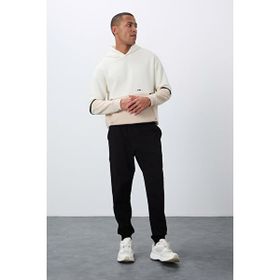 Tommylife 84652 Siyah Klasik Cepli Standart Kalıp Manşetli Erkek Eşofman Altı