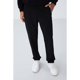 Tommylife 84669 Siyah Fermuar Cepli Dar Kalıp Klasik Paça Erkek Eşofman Altı