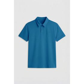 Tommylife 87768 Saks Basic Göğüs Logolu Standart Kalıp Triko Polo Yaka Erkek T-Shirt