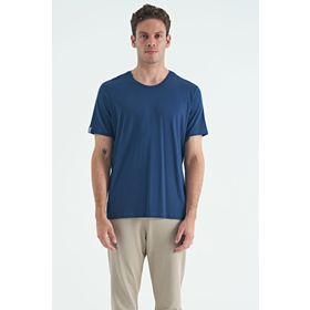 Tommylife 87911 İndigo Erkek Basic Kısa Kol Standart Kalıp O Yaka T-Shirt