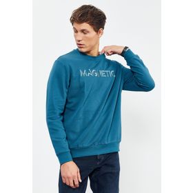 Tommylife 88020 Zümrüt Erkek Yazı Nakışlı O Yaka Rahat Form Sweatshirt