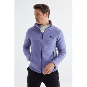 Tommylife 88134 Açık Eflatun Fermuarlı Dik Yaka Standart Kalıp Erkek Sweatshirt Polar