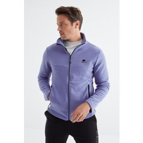 Tommylife 88134 Açık Eflatun Fermuarlı Dik Yaka Standart Kalıp Erkek Sweatshirt Polar
