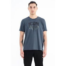 Tommylife 88174 Orman Yeşili Yazı Baskılı O Yaka Standart Kalıp Erkek T-Shirt
