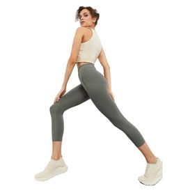 Tommylife 93097 Siyah Yüksek Bel Slim Fit Dar Paça Kadın Kapri Tayt