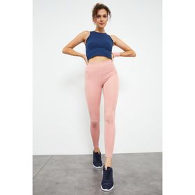 Tommylife 94545 Pudra Yüksek Bel Streç Slim Fit Dar Paça Kadın Tayt