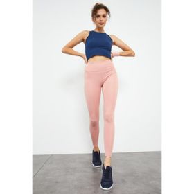 Tommylife 94545 Pudra Yüksek Bel Streç Slim Fit Dar Paça Kadın Tayt