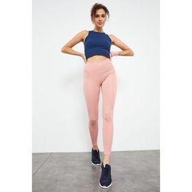 Tommylife 94545 Pudra Yüksek Bel Streç Slim Fit Dar Paça Kadın Tayt