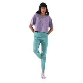 Tommylife 94561 Mint Yeşili Yüksek Bel Jogger Rahat Form Manşetli Kadın Eşofman Alt