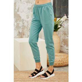 Tommylife 94561 Mint Yeşili Yüksek Bel Jogger Rahat Form Manşetli Kadın Eşofman Alt