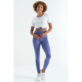 Tommylife 94627 Siyah Logo Baskı Detaylı Yüksek Bel Dalgıç Kumaş Slim Fit Kadın Tayt