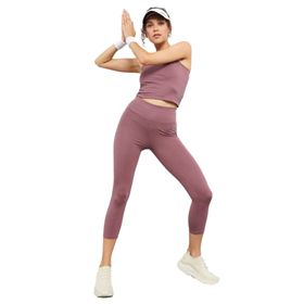 Tommylife 95284 Siyah Yüksek Bel Kapri-Crop Atlet Slim Fit Kadın Tayt Takım